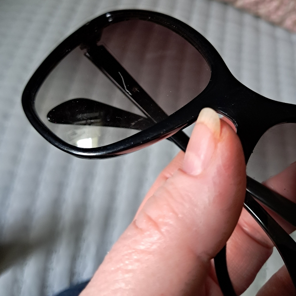 Prada Sunglasses SPR14P Ladies 1AB0A7 Black and Silver, Black Gray Gradient - Picture 8 of 12